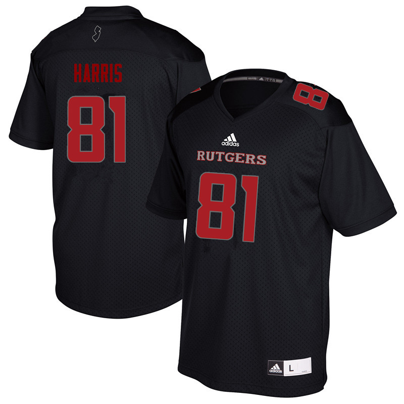 Men #81 Clark Harris Rutgers Scarlet Knights College Football Jerseys Sale-Black - Click Image to Close